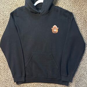 Black Hoodie with smoky the bear graphic